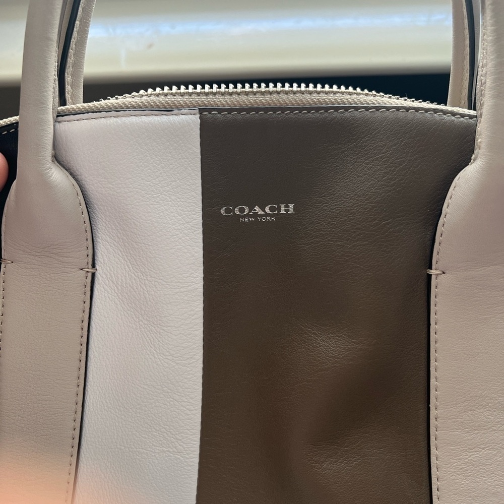 Coach Bleeker Preston Satchel/ Crossbody/Colorblock Blk/Gray/Taupe - Picture 10 of 12
